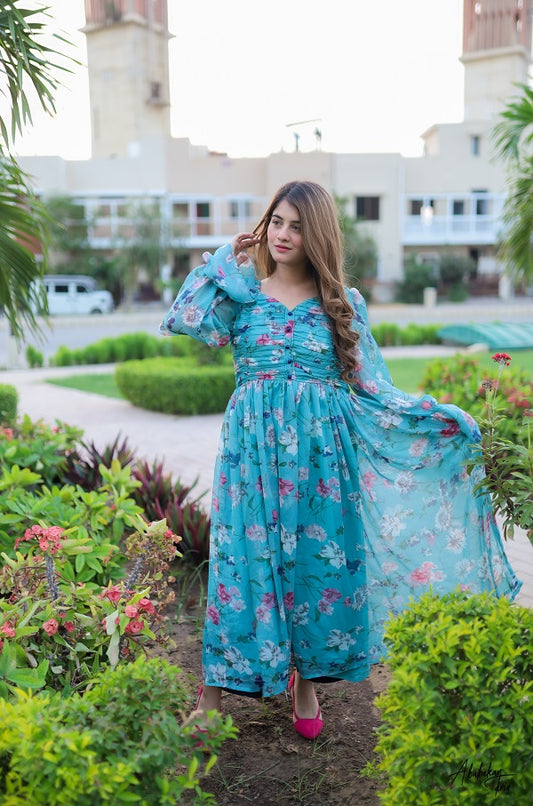 Blue Floral Frock