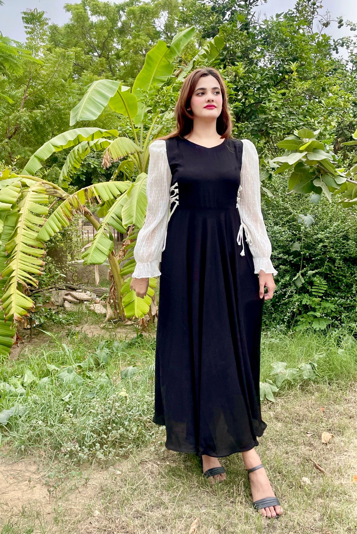 TWO TONE SIDE KNOT DRESS