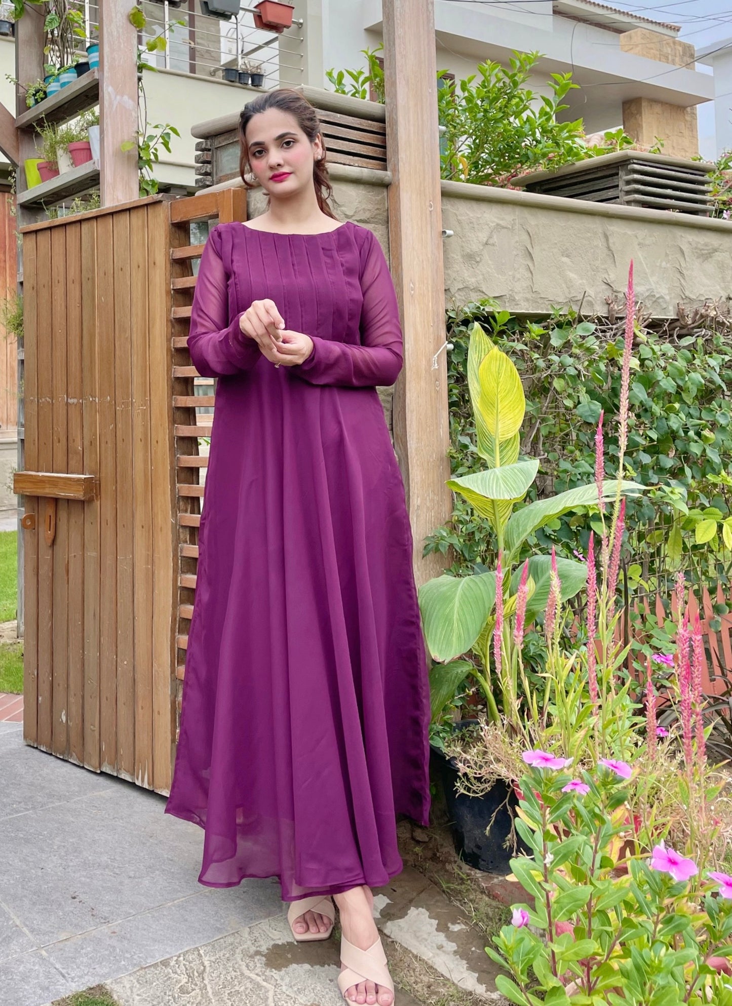 STRAIGHT PLEATED DRESS