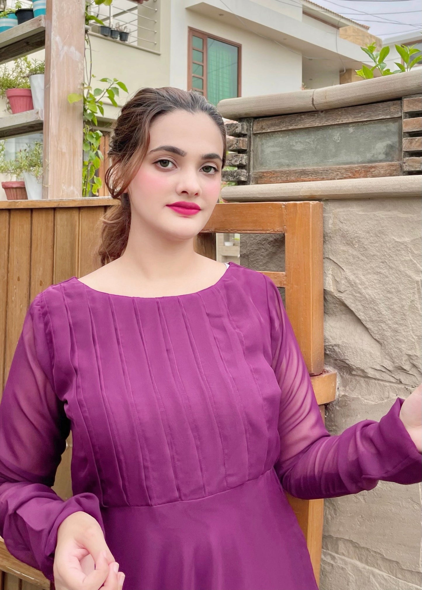 STRAIGHT PLEATED DRESS