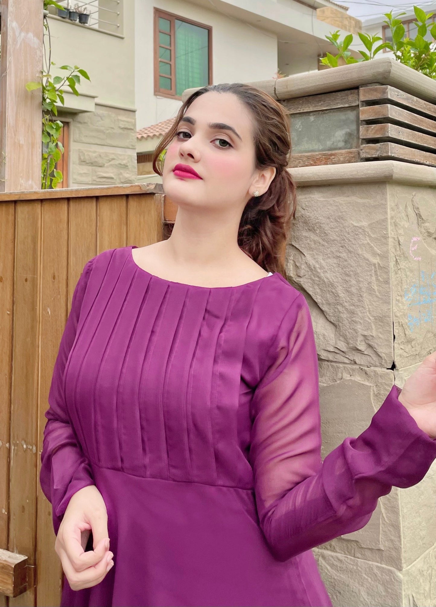 STRAIGHT PLEATED DRESS