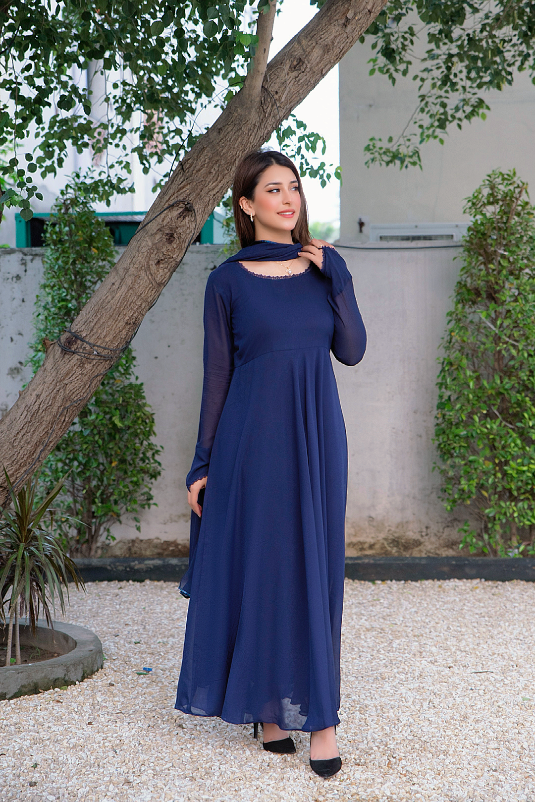 NAVYBLUE FROCK & DUPATTA