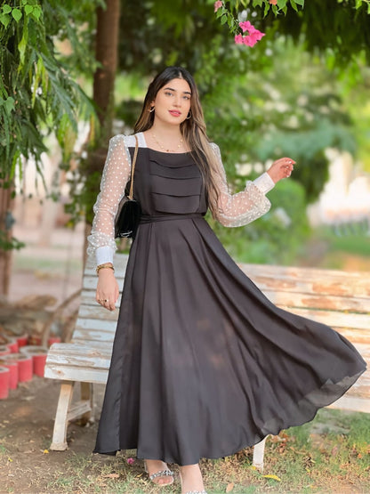 TWO TONE FRONT PLATTED DRESS