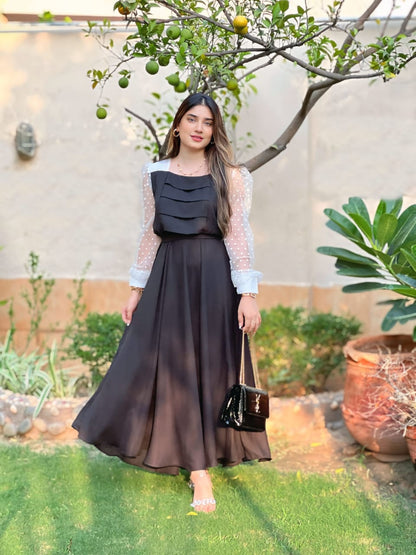 TWO TONE FRONT PLATTED DRESS