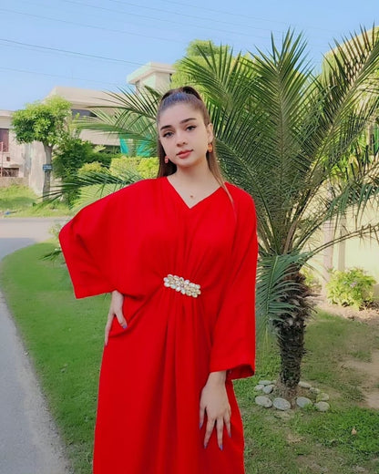 RED KAFTAN DRESS