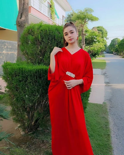 RED KAFTAN DRESS
