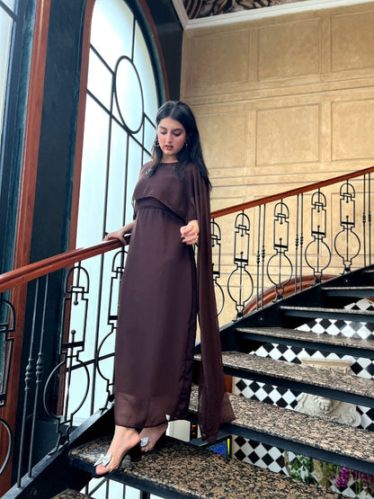 BROWN CAPE SHAWL