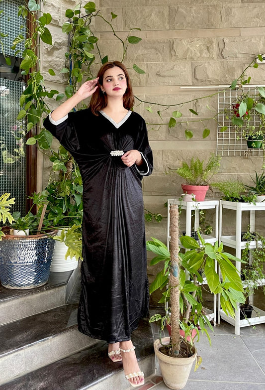 BLACK VELVET KAFTAN