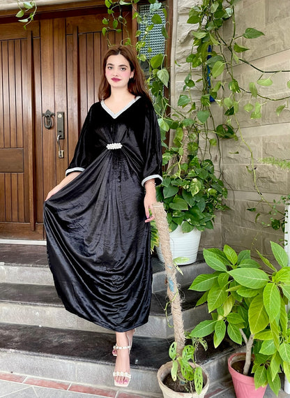 BLACK VELVET KAFTAN
